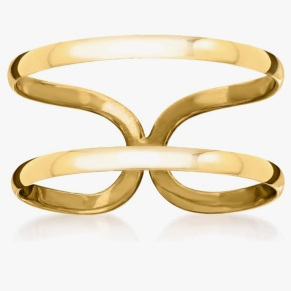 NWT RS Pure by Ross-Simons 14kt Yellow Gold 2-Band Open-Space Ring,